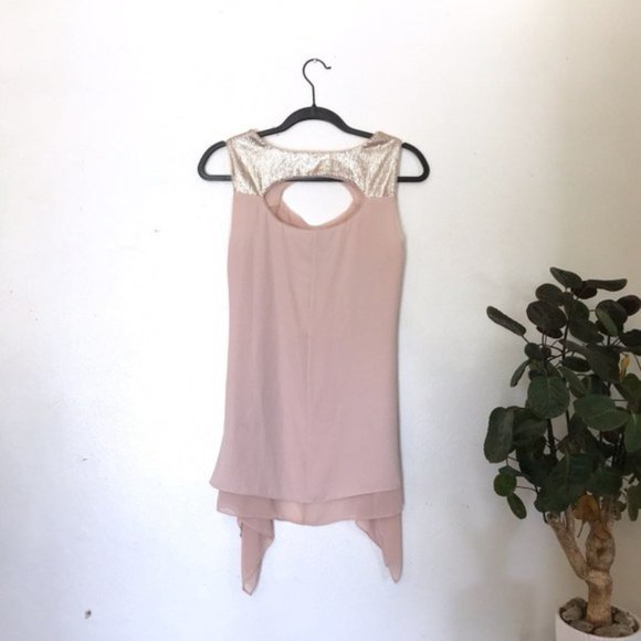 BCBGMaxAzria Blush Pink Chiffon Blouse Size S - Picture 2 of 7